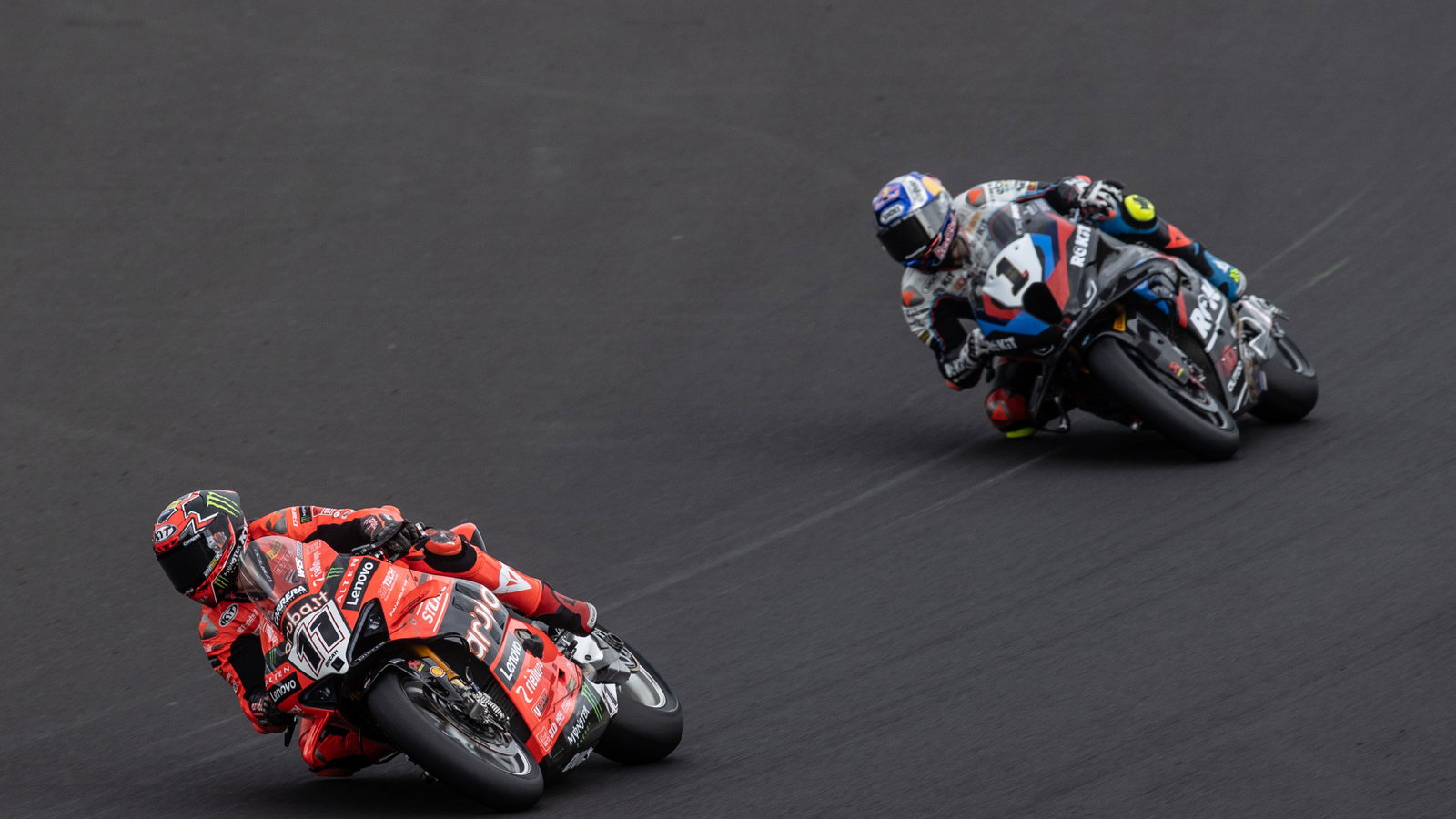 Nicolo Bulega, Toprak Razgatlioglu, 2025 Czech WorldSBK. Credit: Gold and Goose.