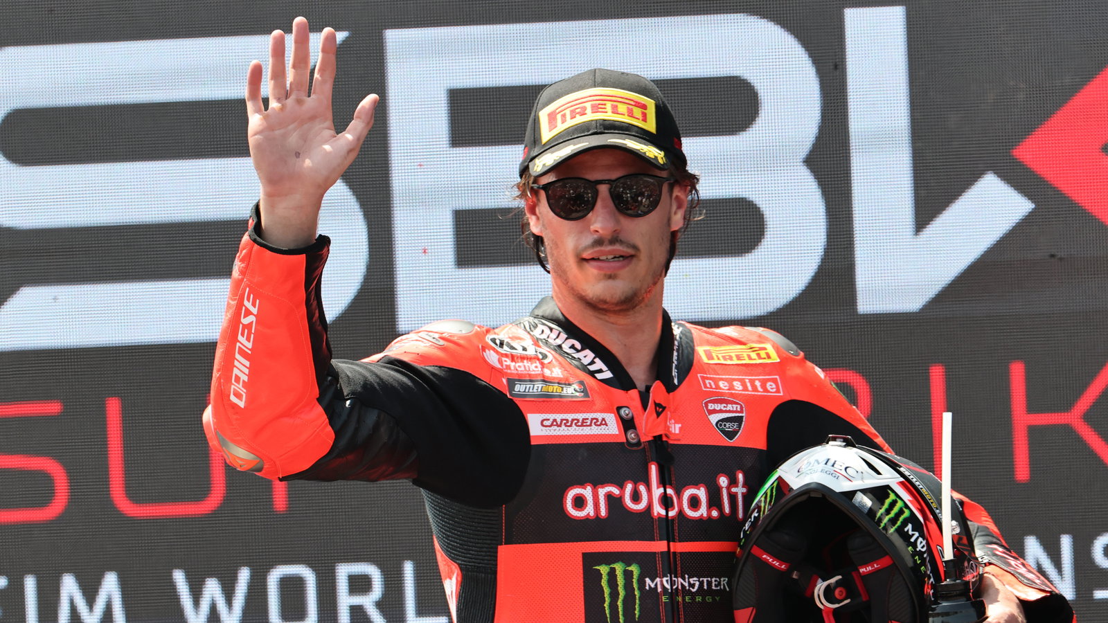 Nicolo Bulega, 2025 Emilia-Romagna WorldSBK, podium. Credit: Gold and Goose.