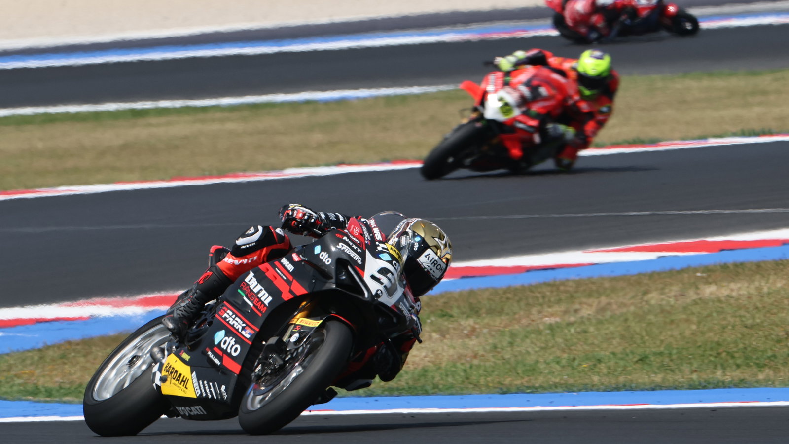 Danilo Petrucci, Alvaro Bautista, 2025 Emilia-Romagna WorldSBK. Credit: Gold and Goose.