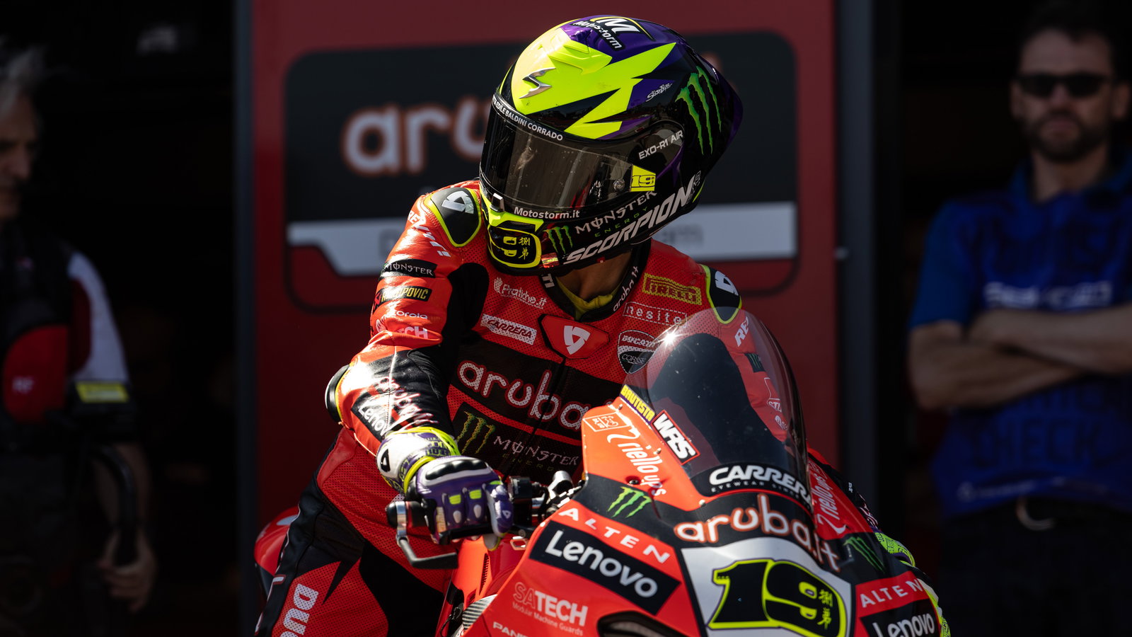 Alvaro Bautista, 2025 UK WorldSBK, pit lane. Credit: Gold and Goose.