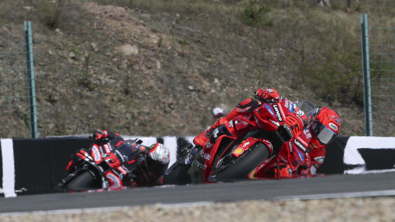 Marc Marquez, Marco Bezzecchi, 2025 MotoGP Czech Grand Prix. Credit: Gold and Goose.