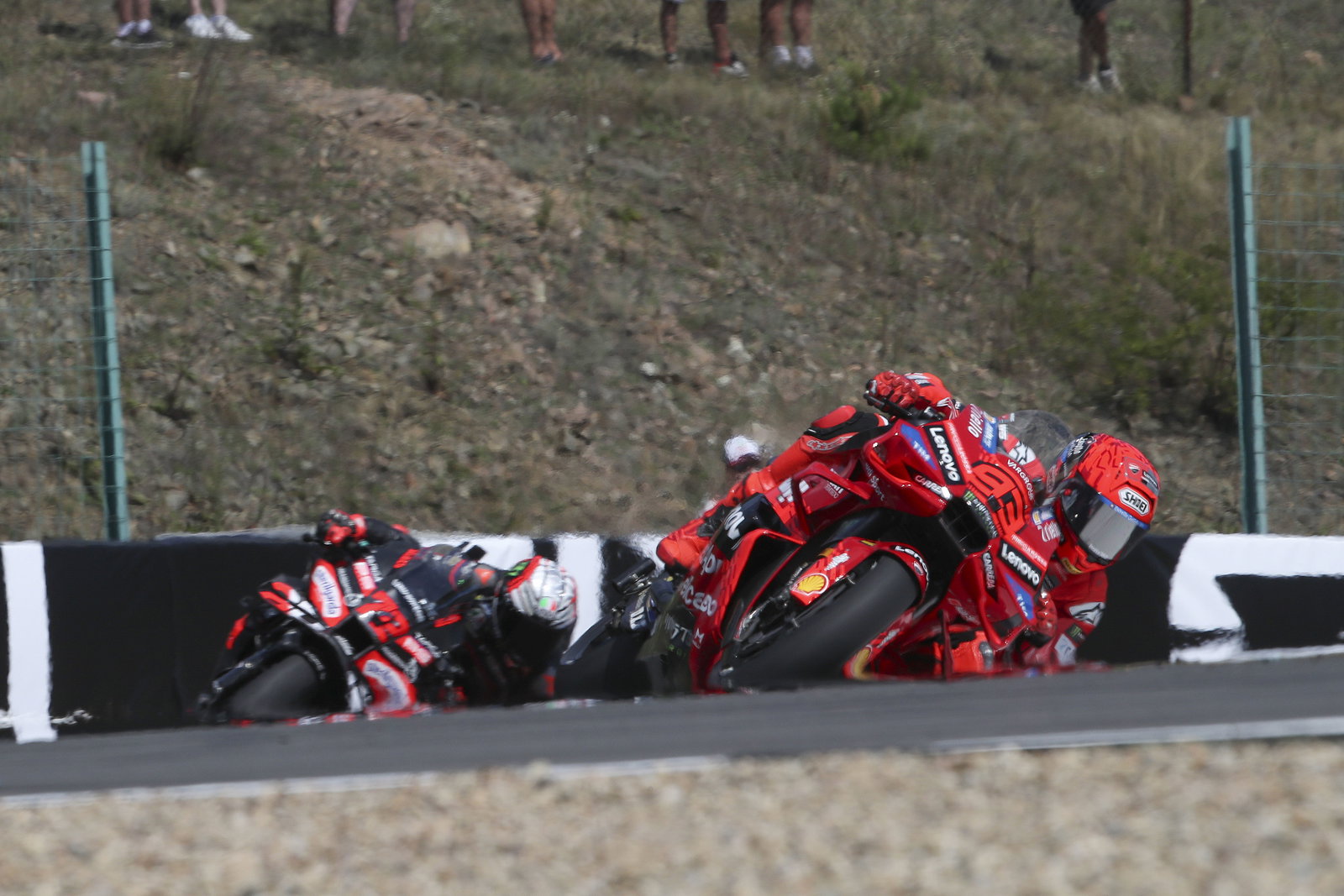 Marc Marquez, Marco Bezzecchi, 2025 MotoGP Czech Grand Prix. Credit: Gold and Goose.