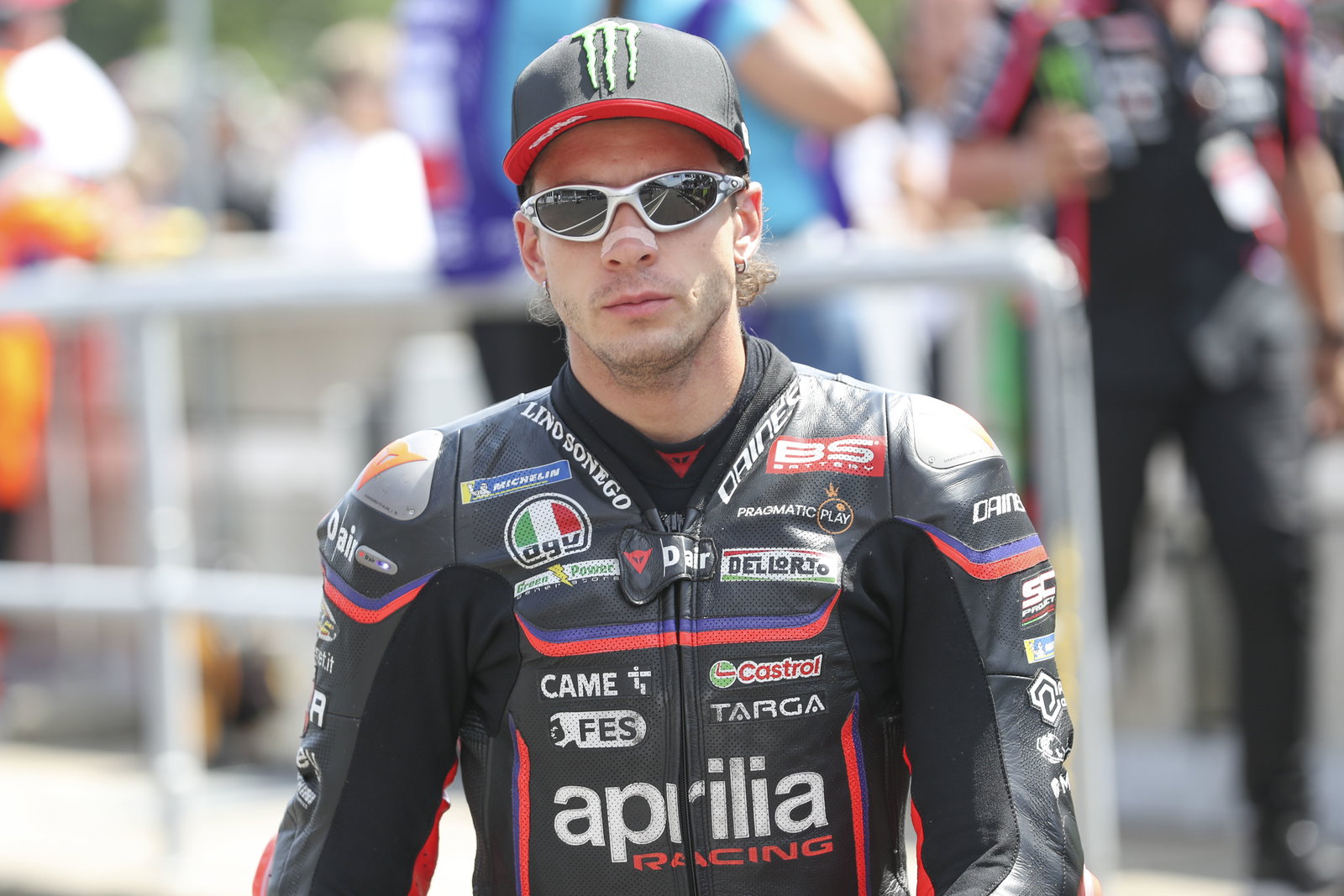 Marco Bezzecchi, 2025 MotoGP Czech Grand Prix, pit lane. Credit: Gold and Goose.