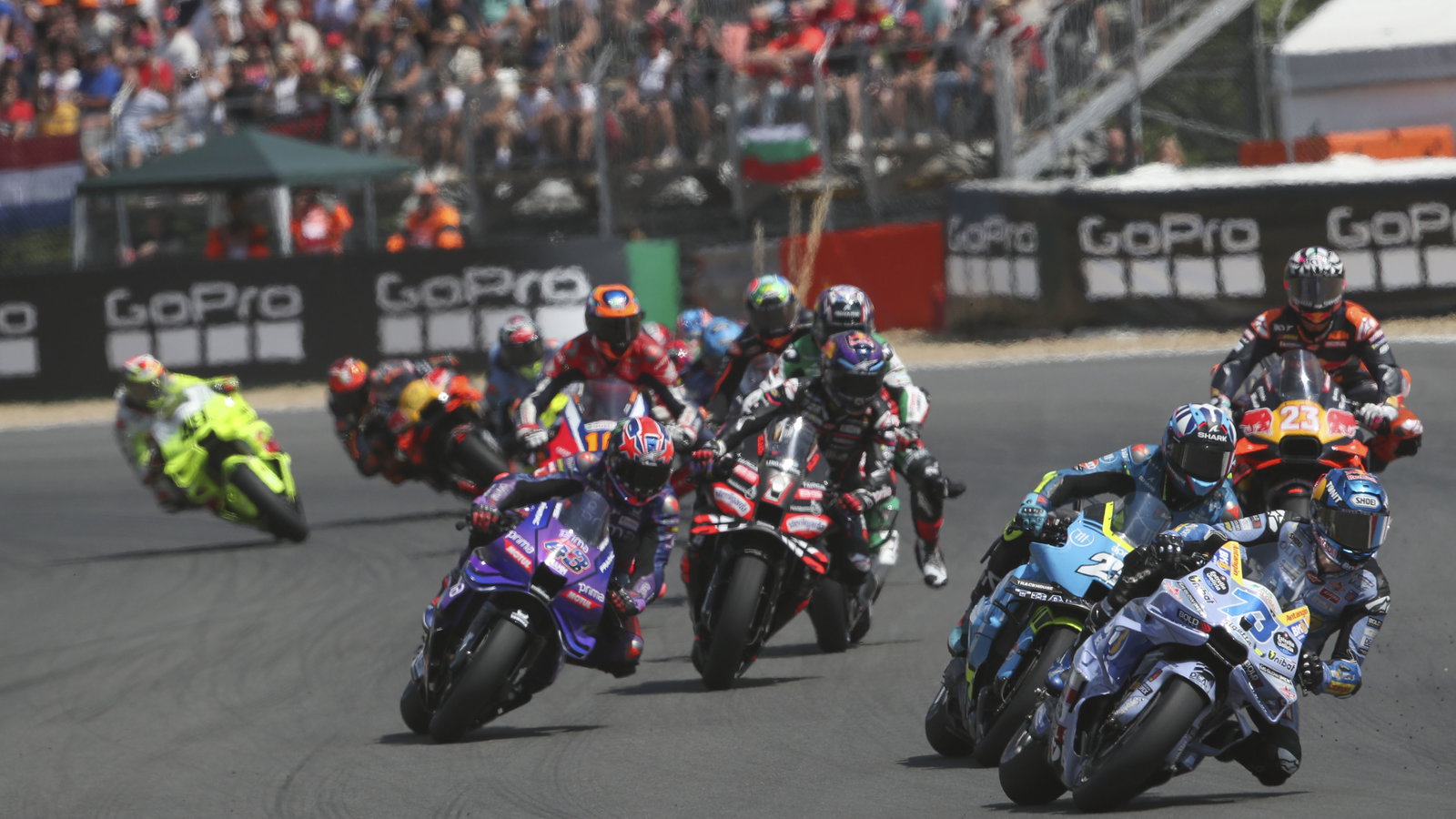 Alex Marquez leads Raul Fernandez, 2025 MotoGP Czech Grand Prix. Credit: Gold and Goose.