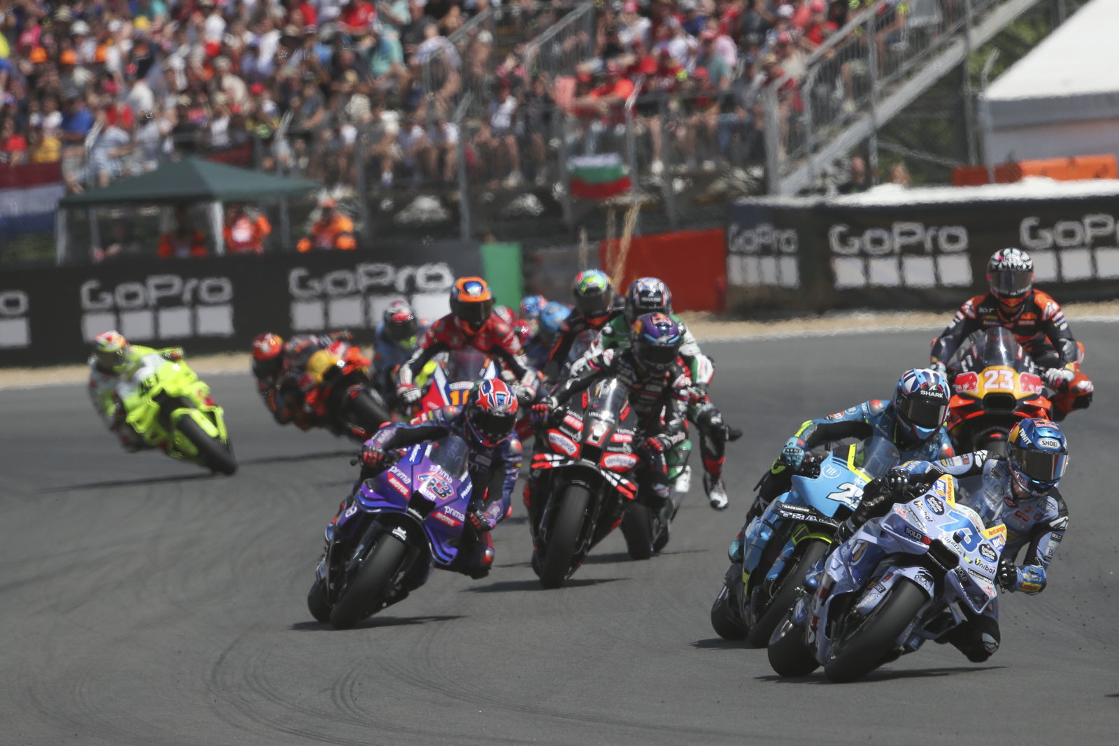 Alex Marquez leads Raul Fernandez, 2025 MotoGP Czech Grand Prix. Credit: Gold and Goose.