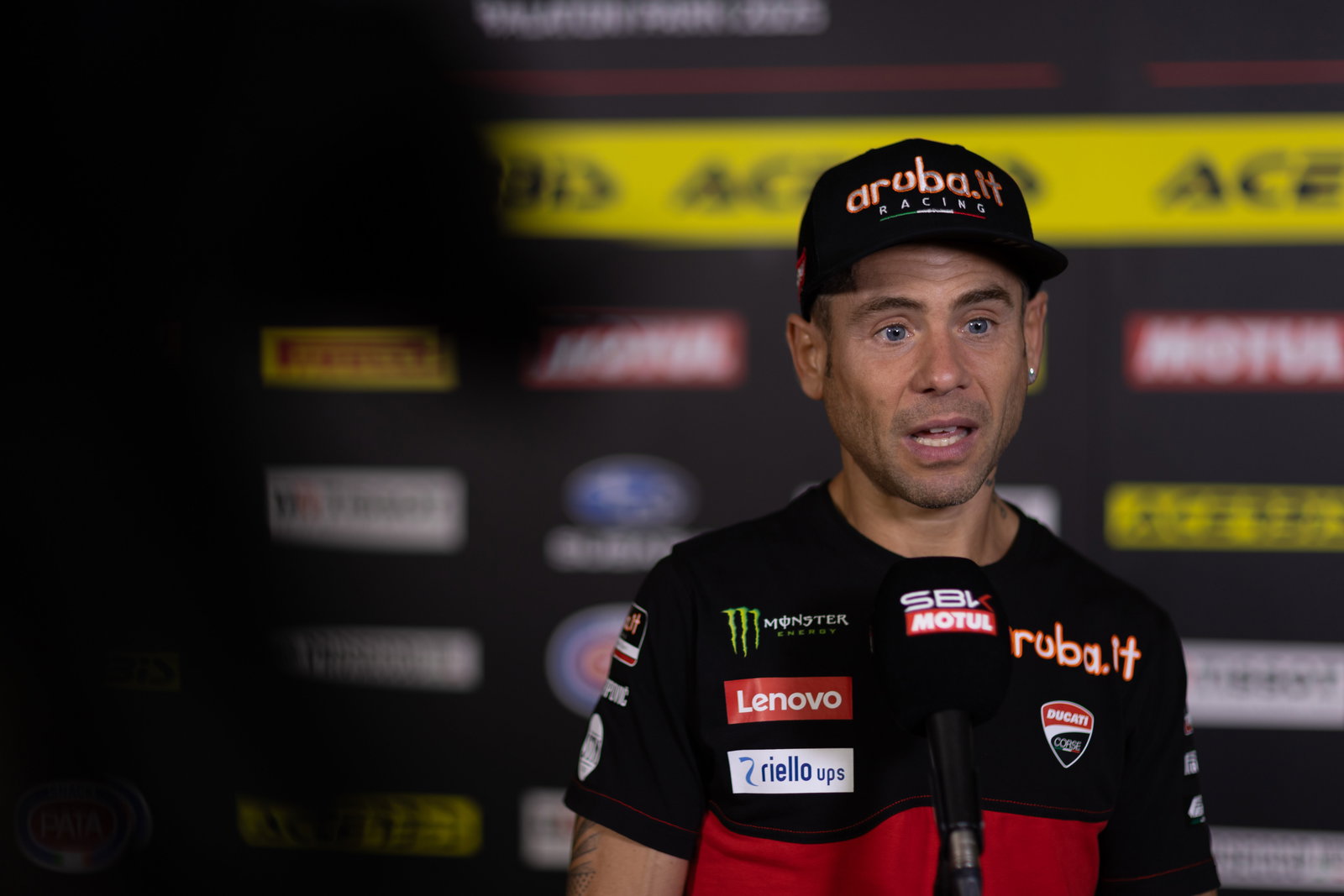 Alvaro Bautista, 2025 Hungarian WorldSBK, media debrief. Credit: Gold and Goose.