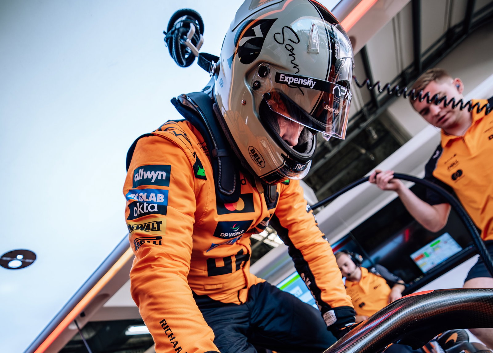 Brad Pitt driving McLaren's MCL60