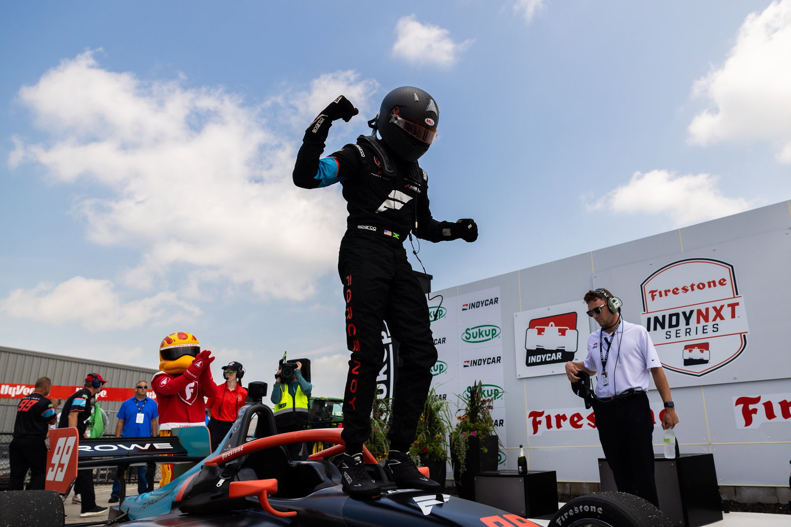 Myles Rowe became the first Black driver to win in INDY NXT in Iowa.