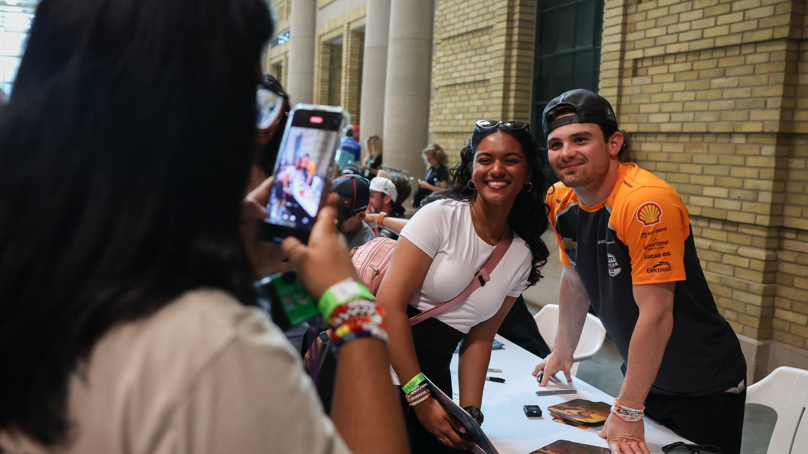 Pato O'Ward with fans in Toronto.