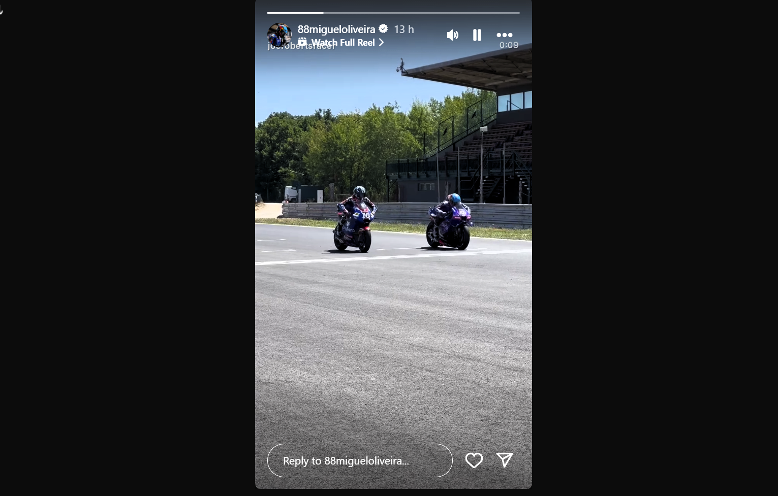 Miguel Oliveira vs Joe Roberts practice start