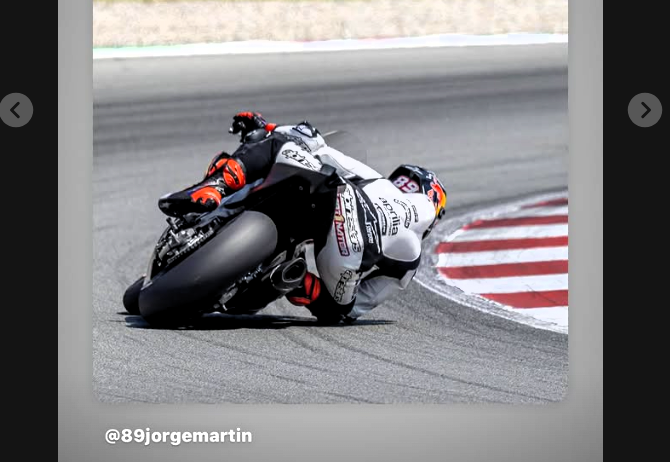 Jorge Martin returns to the track at Barcelona (Instagram)