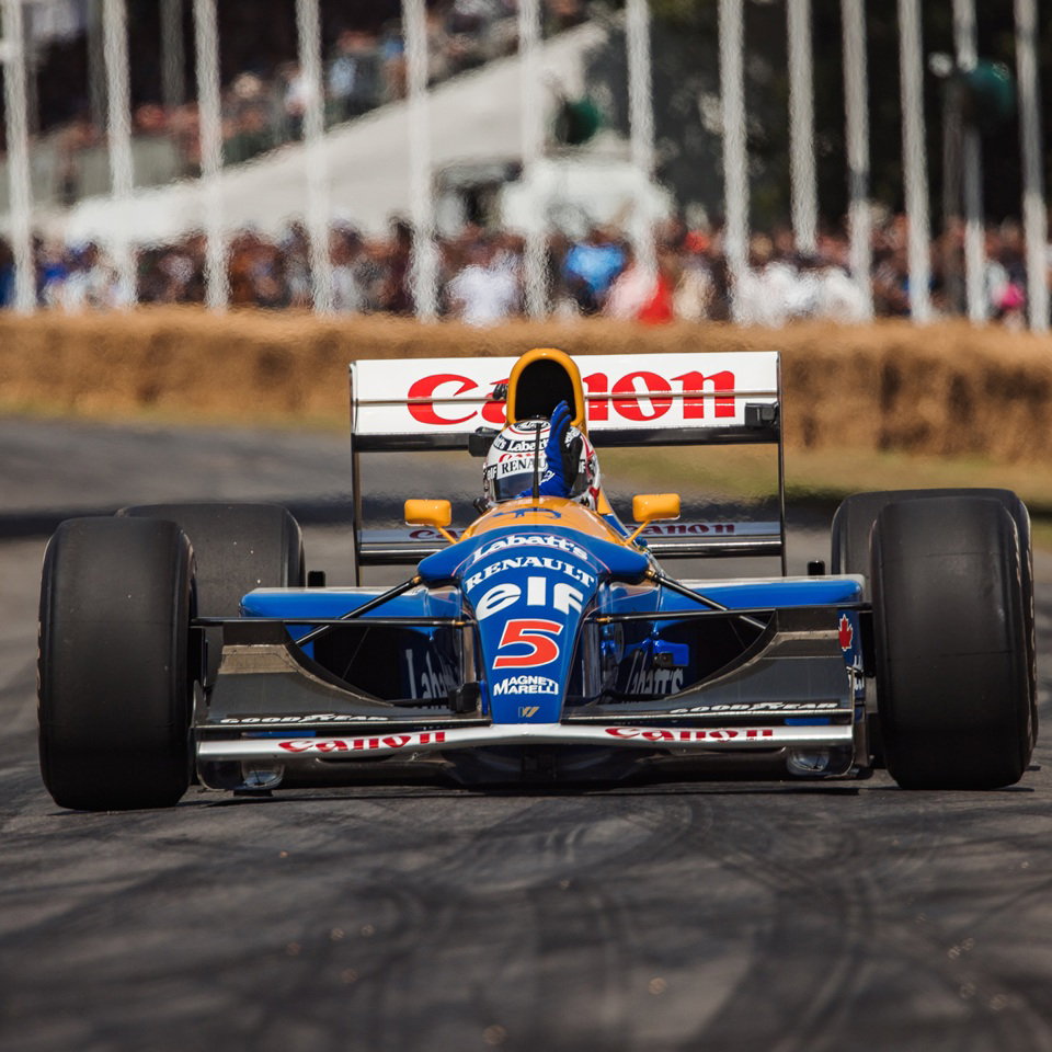 Nigel Mansell driving the Williams FW14B at Goodwood