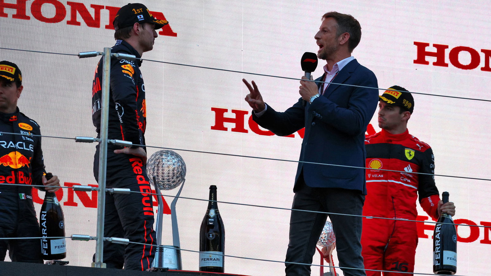 Max Verstappen and Jenson Button