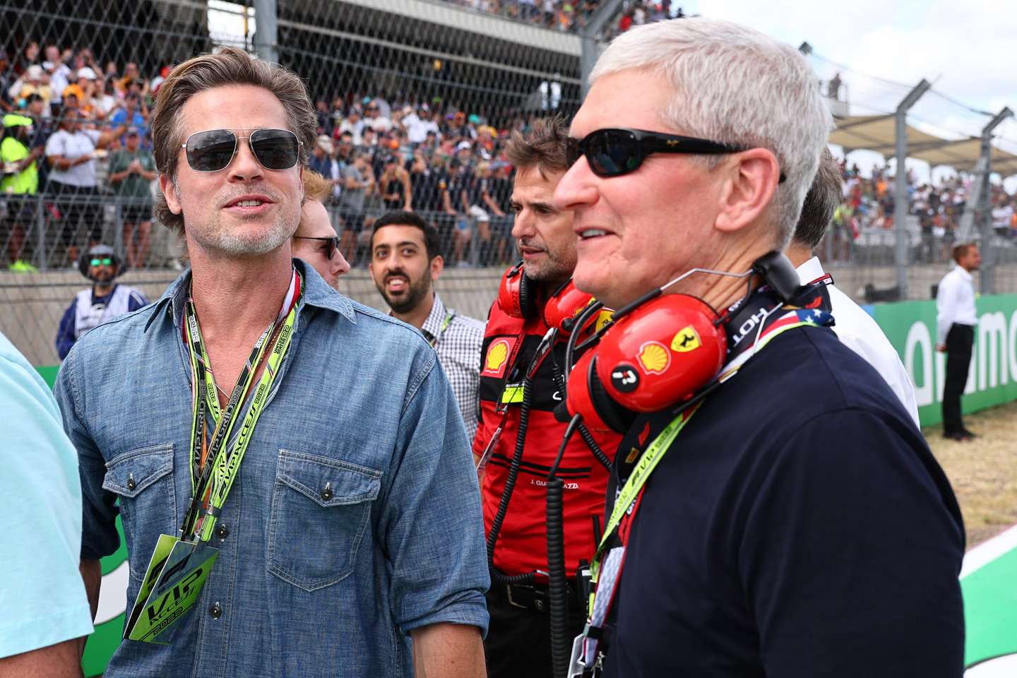 Brad Pitt and Apple CEO Tim Cook