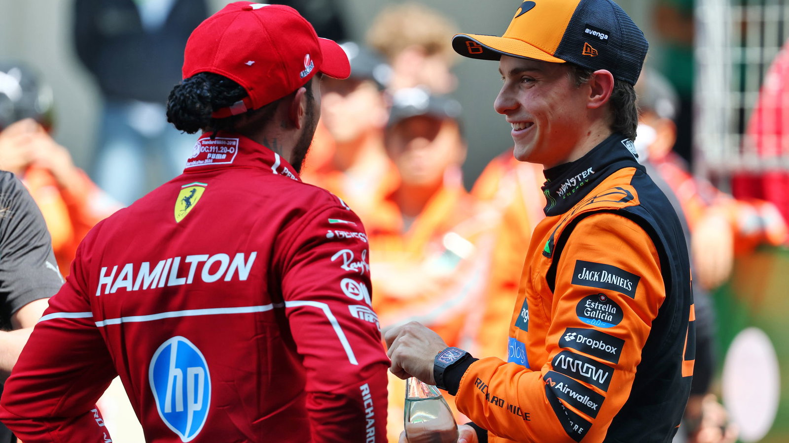 Lewis Hamilton and Oscar Piastri 