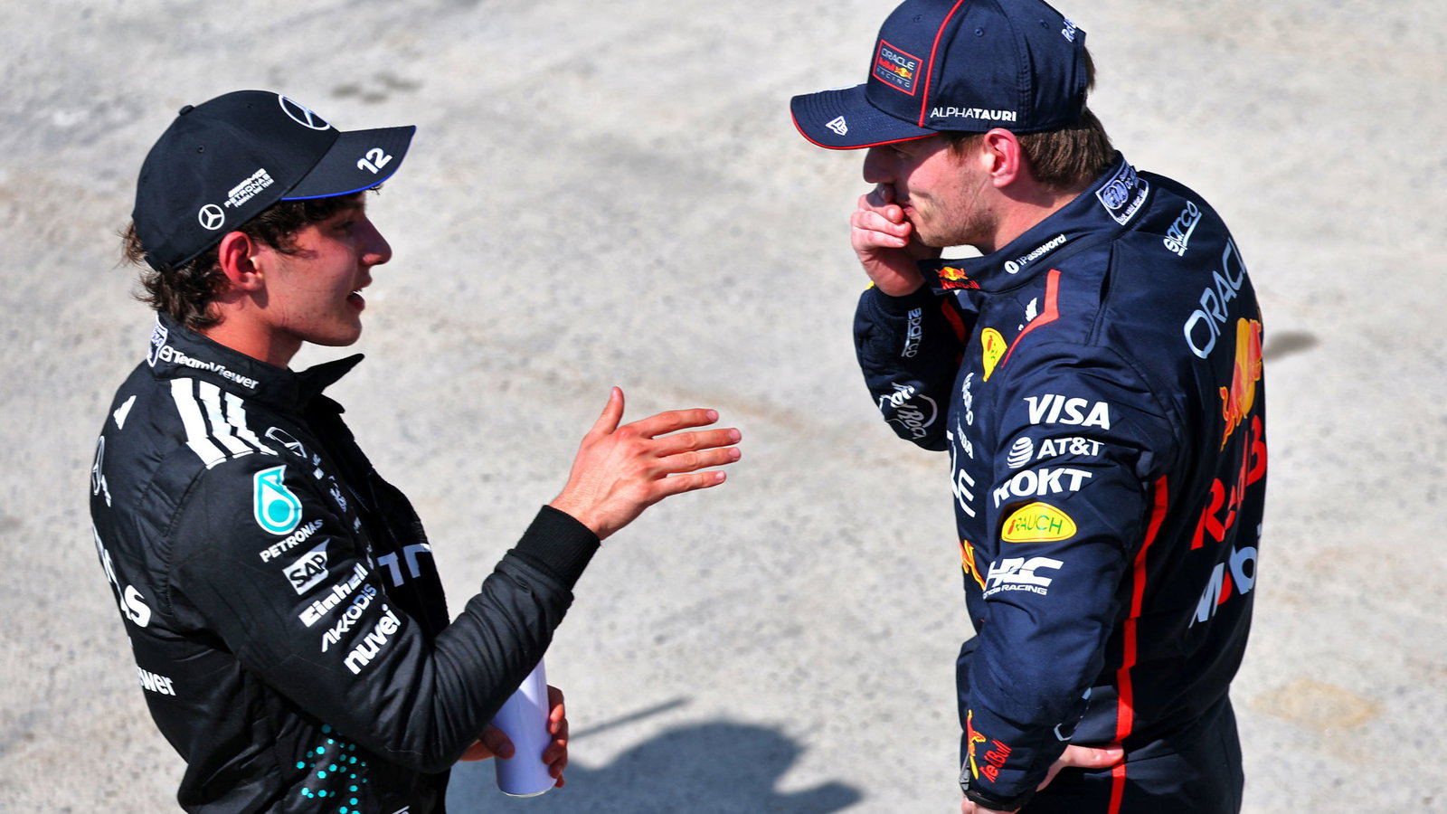 Kimi Antonelli and Max Verstappen