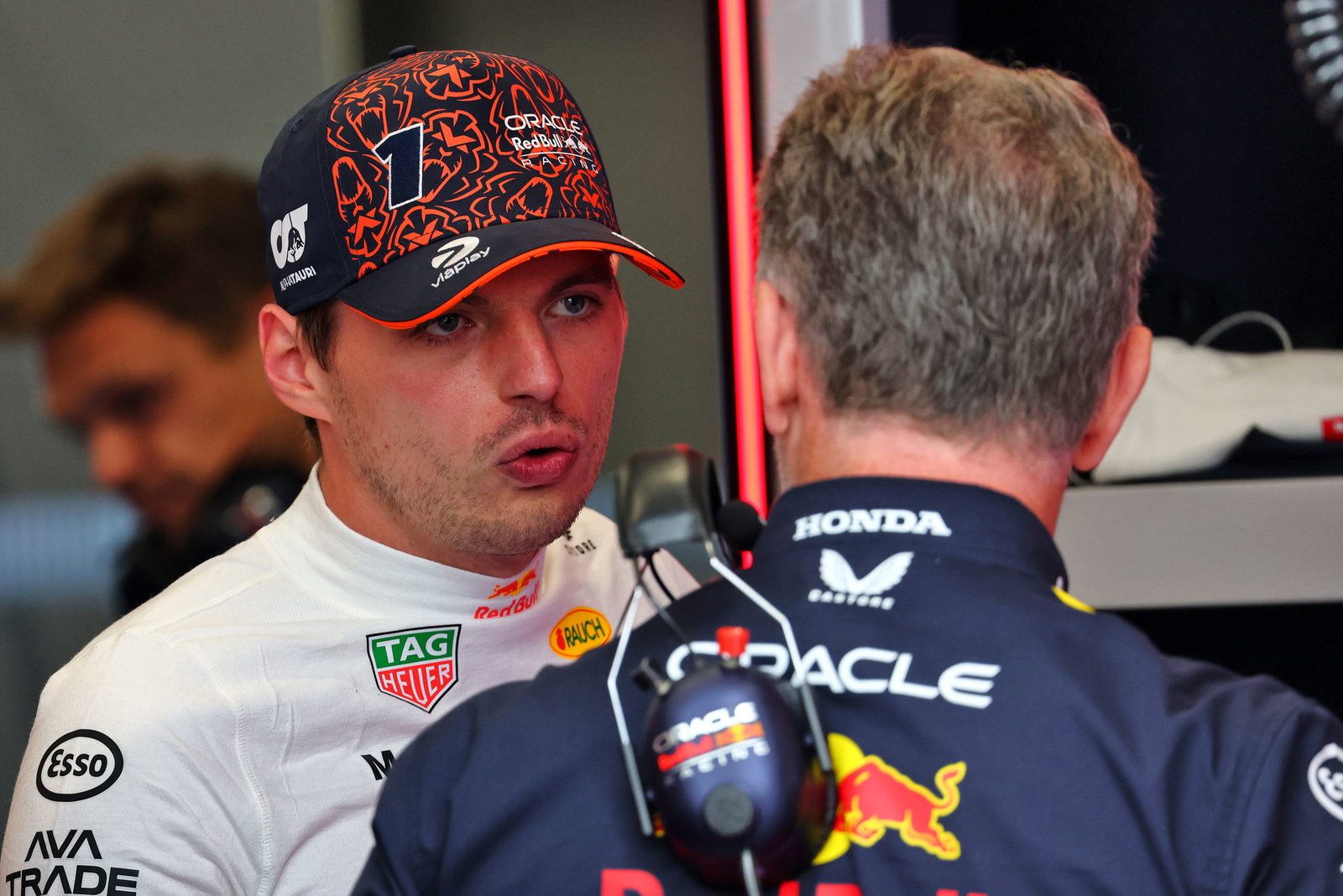 Max Verstappen and Christian Horner