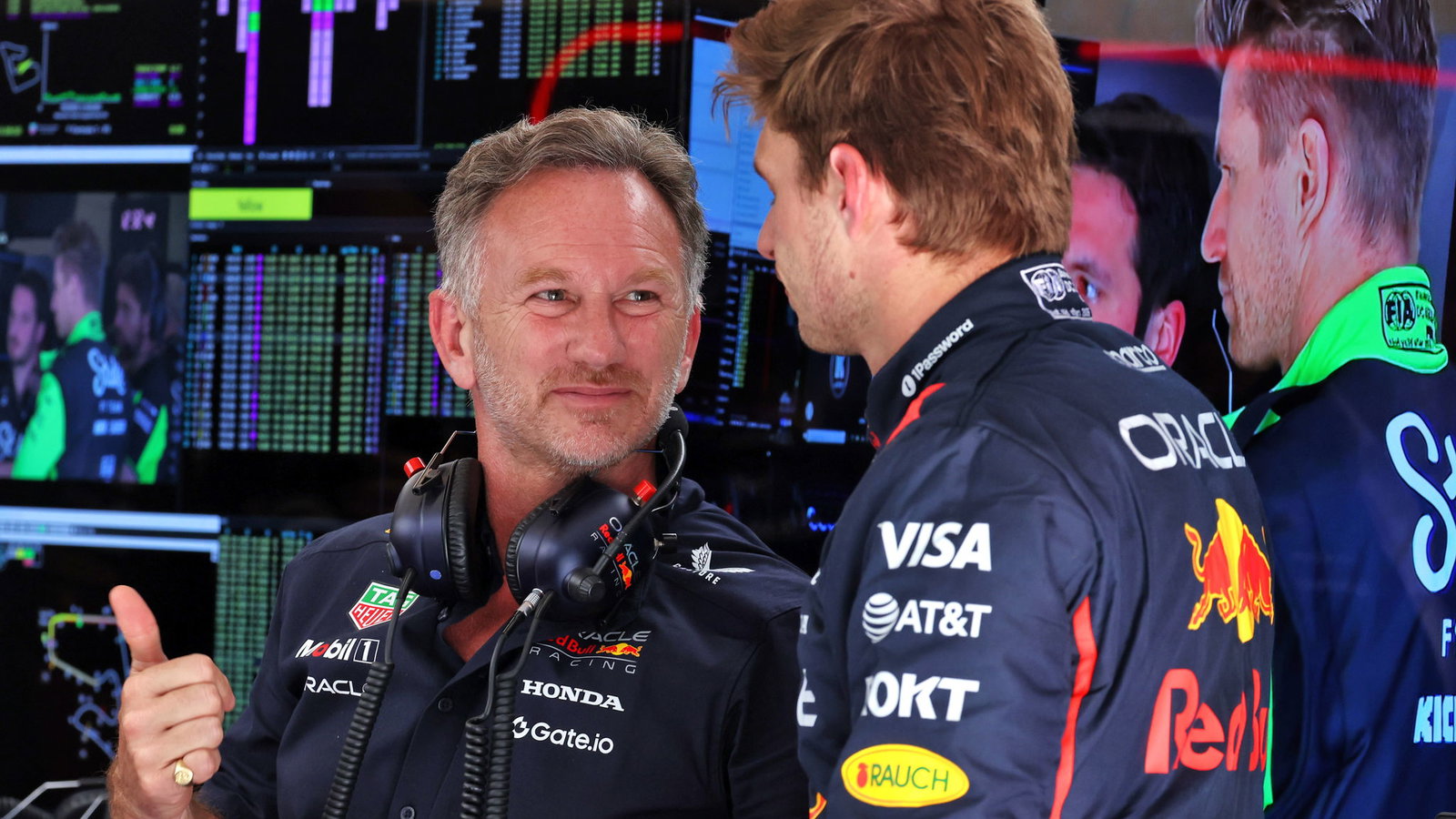 Christian Horner and Max Verstappen
