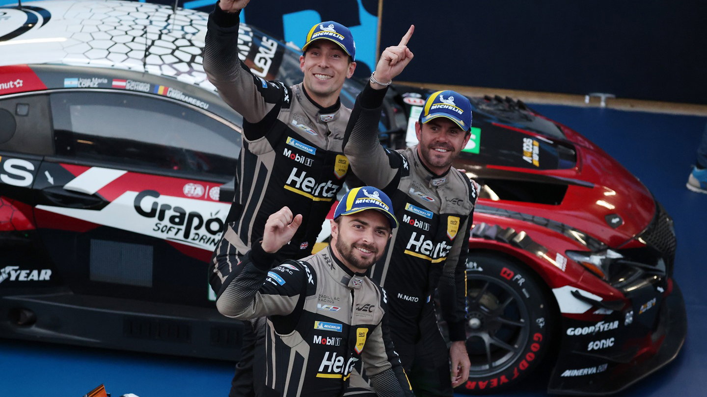 Cadillac crew celebrate win