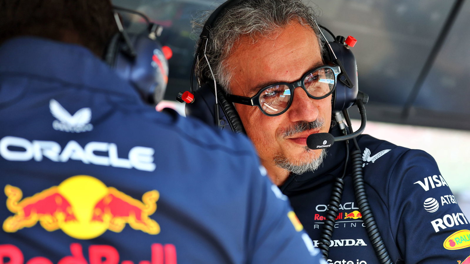 Laurent Mekies on Red Bull's pit wall
