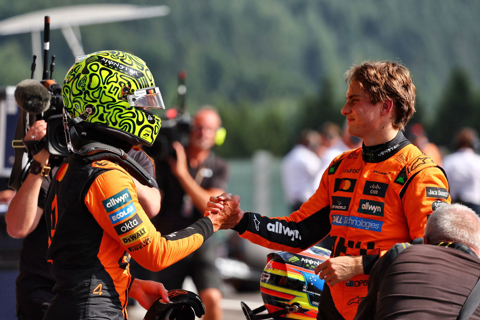 Lando Norris and Oscar Piastri locked out the front row at Spa