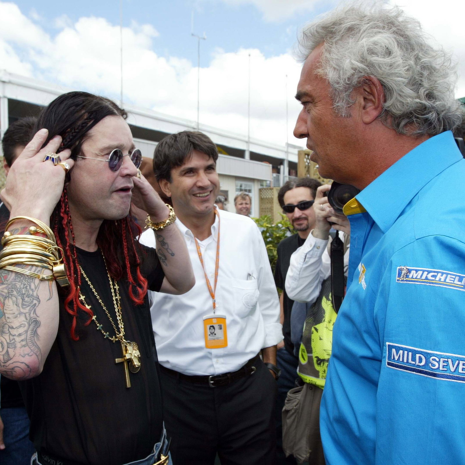 Ozzy Osbourne with Flavio Briatore in 2003