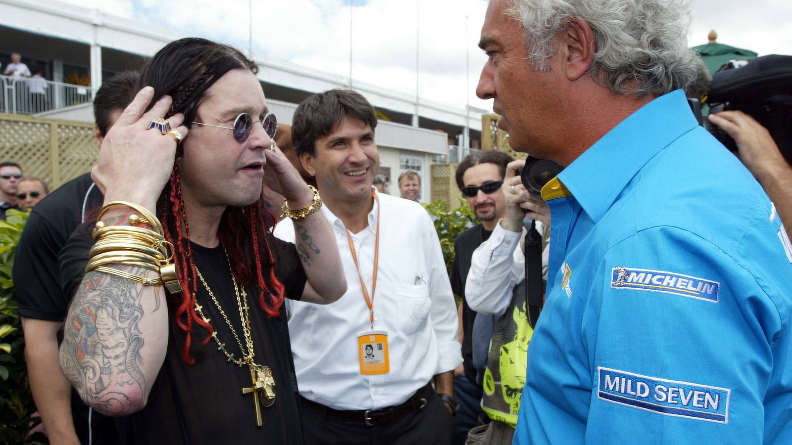 Ozzy Osbourne with Flavio Briatore in 2003
