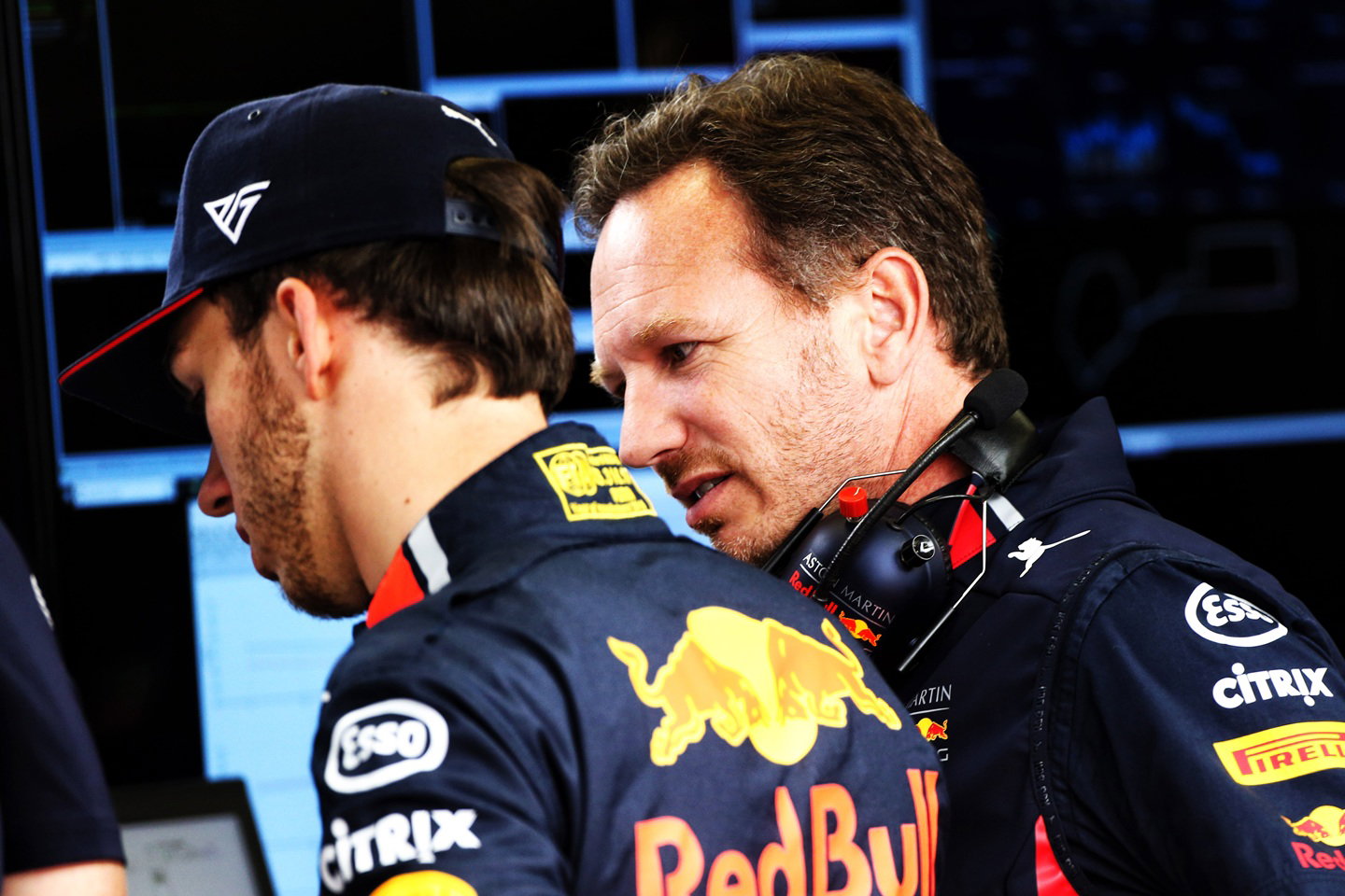 Pierre Gasly and Christian Horner