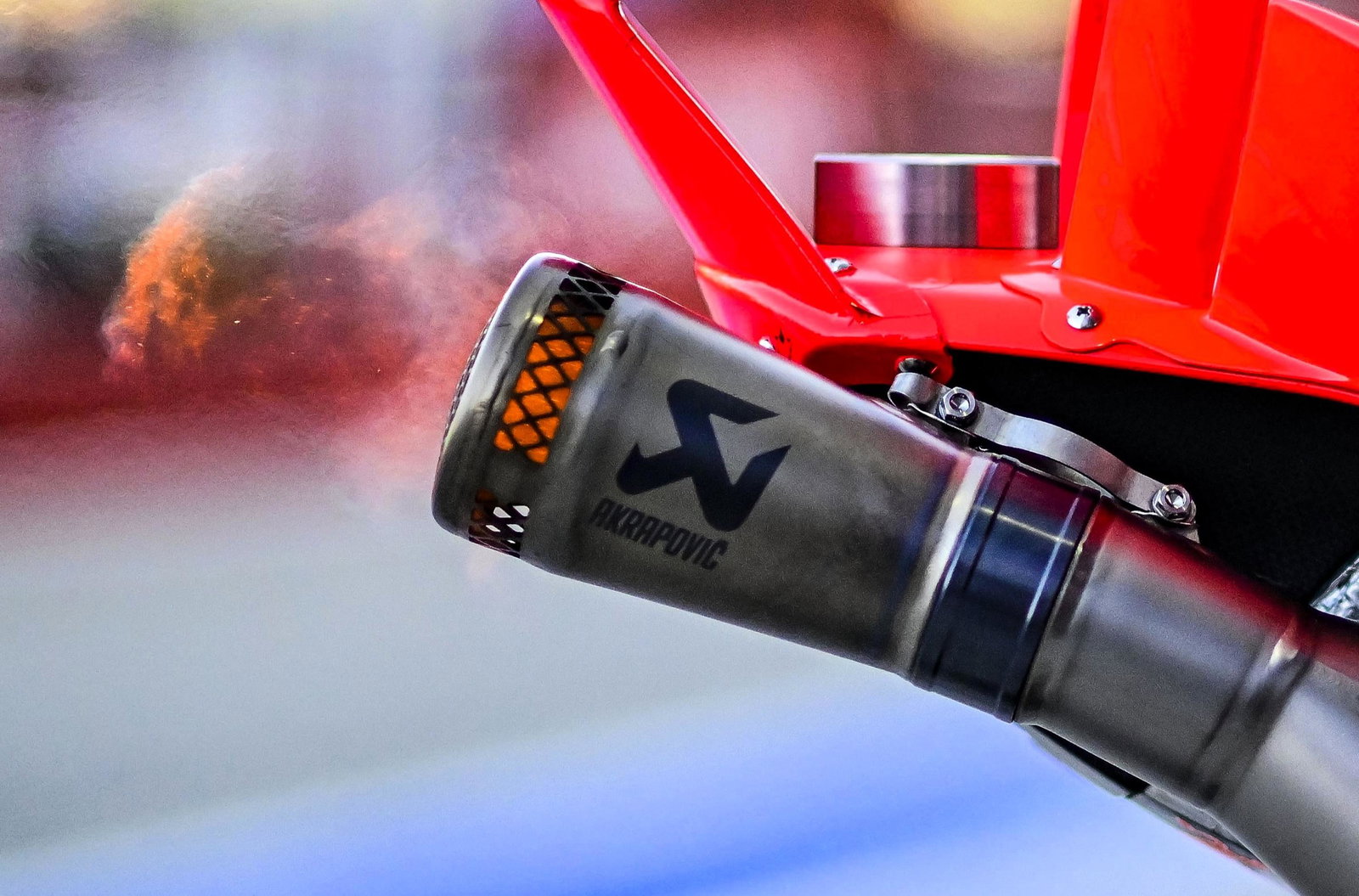 MotoGP exhaust, flame.
