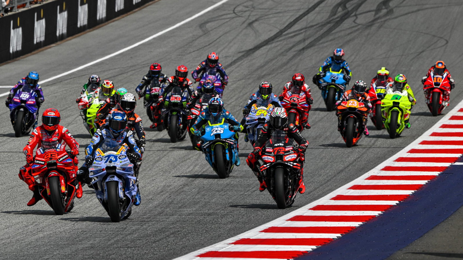 Start of 2025 Austrian MotoGP Sprint (Dorna).