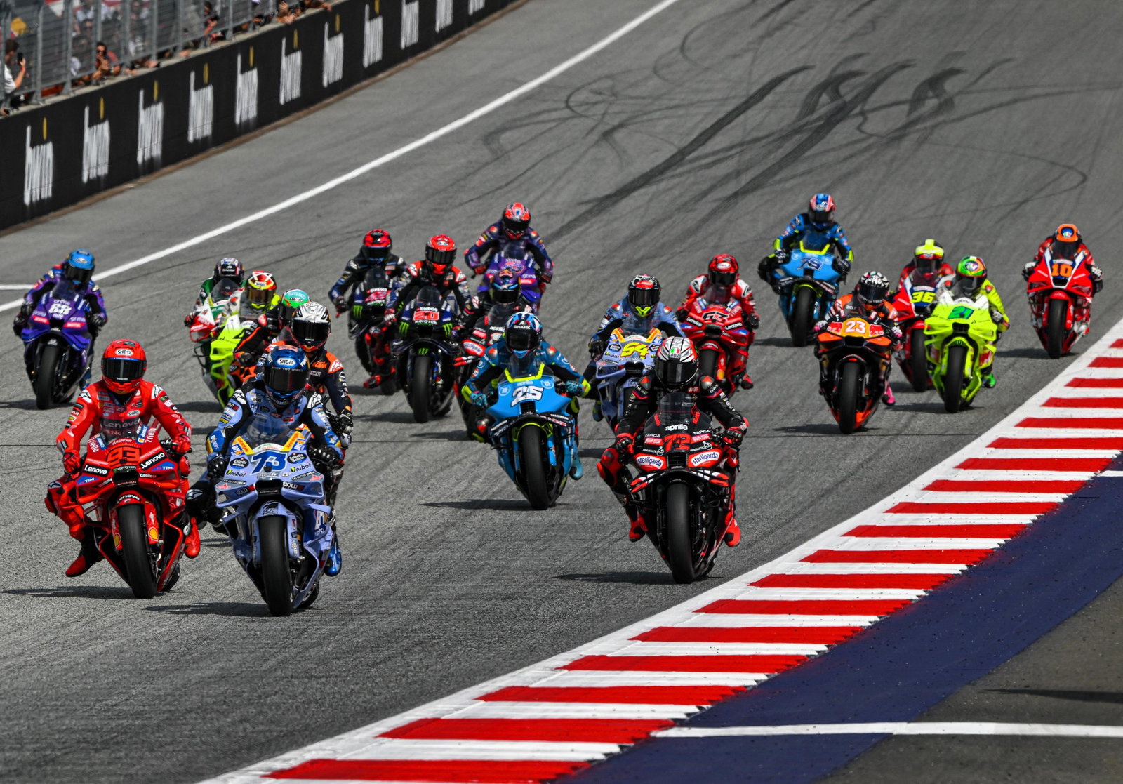 Start of 2025 Austrian MotoGP Sprint (Dorna).
