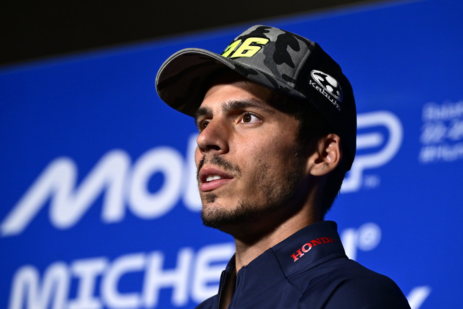 Joan Mir, 2025 MotoGP Hungarian Grand Prix, press conference. Credit: Gold and Goose.