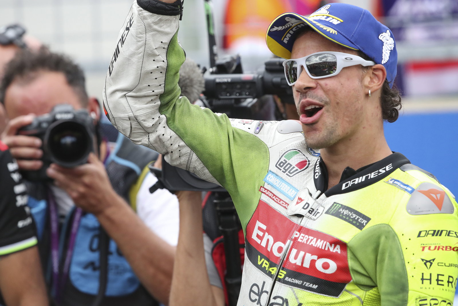 Franco Morbidelli, 2025 MotoGP Hungarian Grand Prix, Sprint podium. Credit: Gold and Goose.