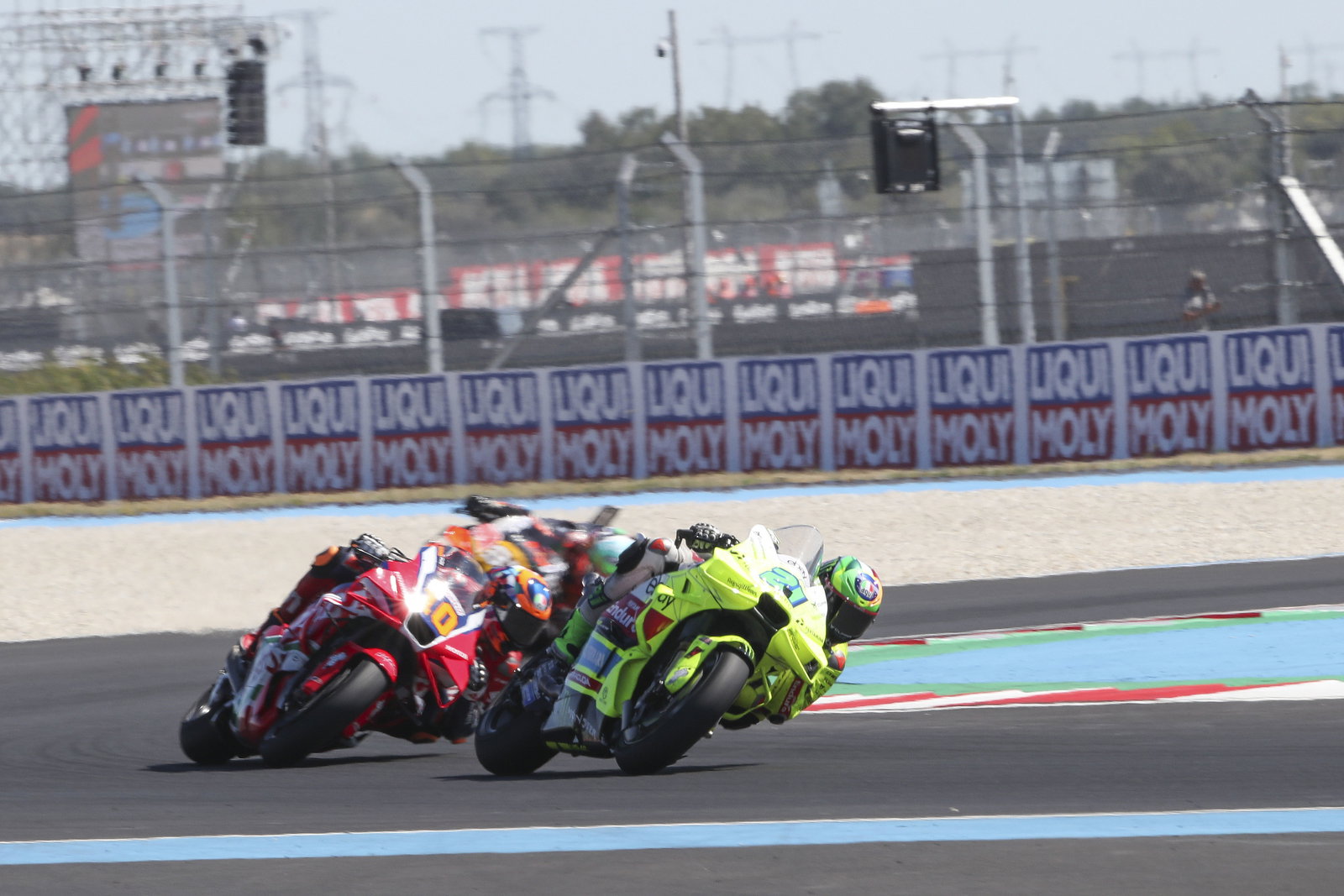 Franco Morbidelli leads Luca Marini, 2025 MotoGP Hungarian Grand Prix. Credit: Gold and Goose.