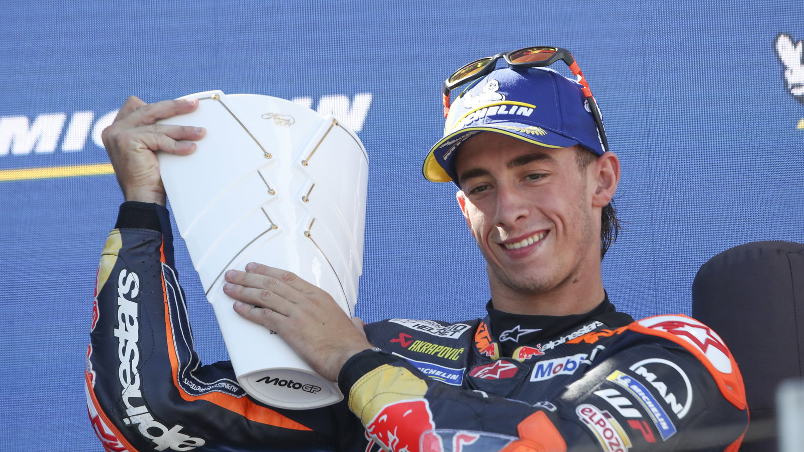 Pedro Acosta, 2025 MotoGP Hungarian Grand Prix, podium. Credit: Gold and Goose.