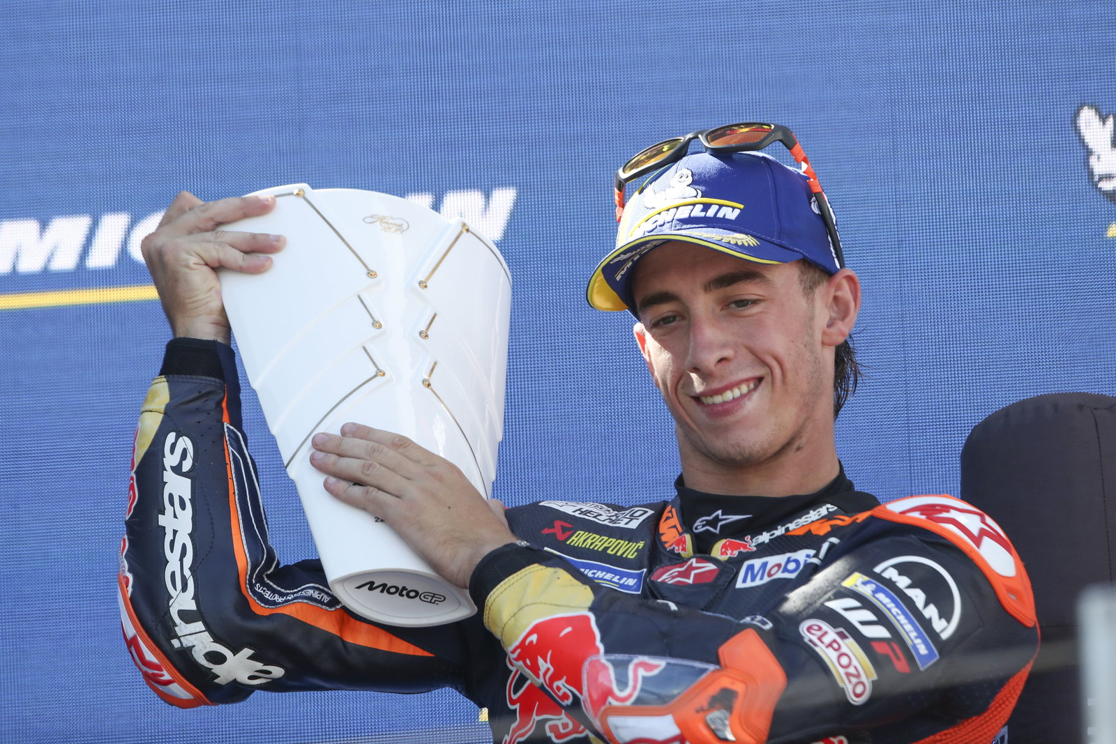 Pedro Acosta, 2025 MotoGP Hungarian Grand Prix, podium. Credit: Gold and Goose.