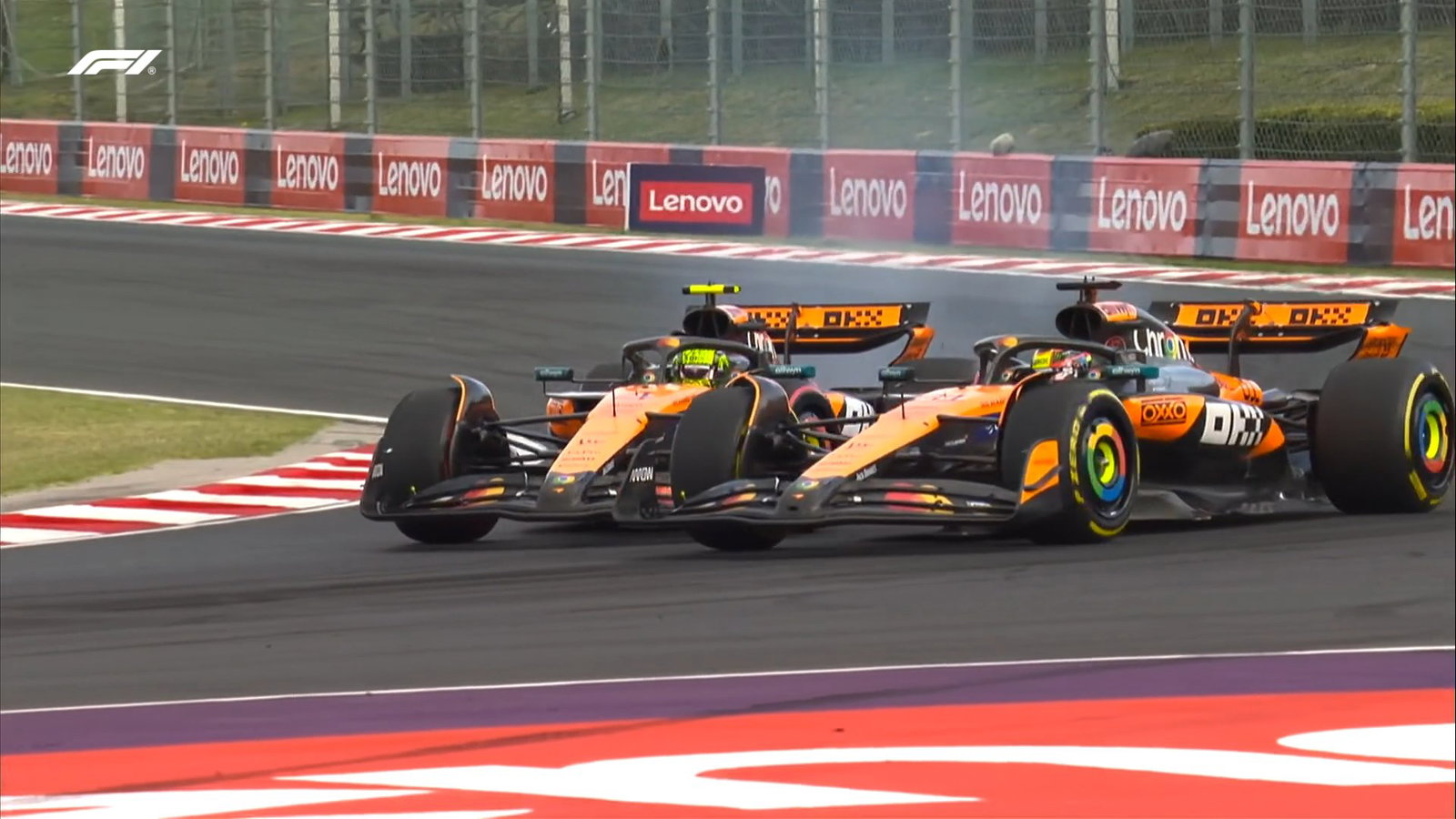 McLarens nearly collide in practice