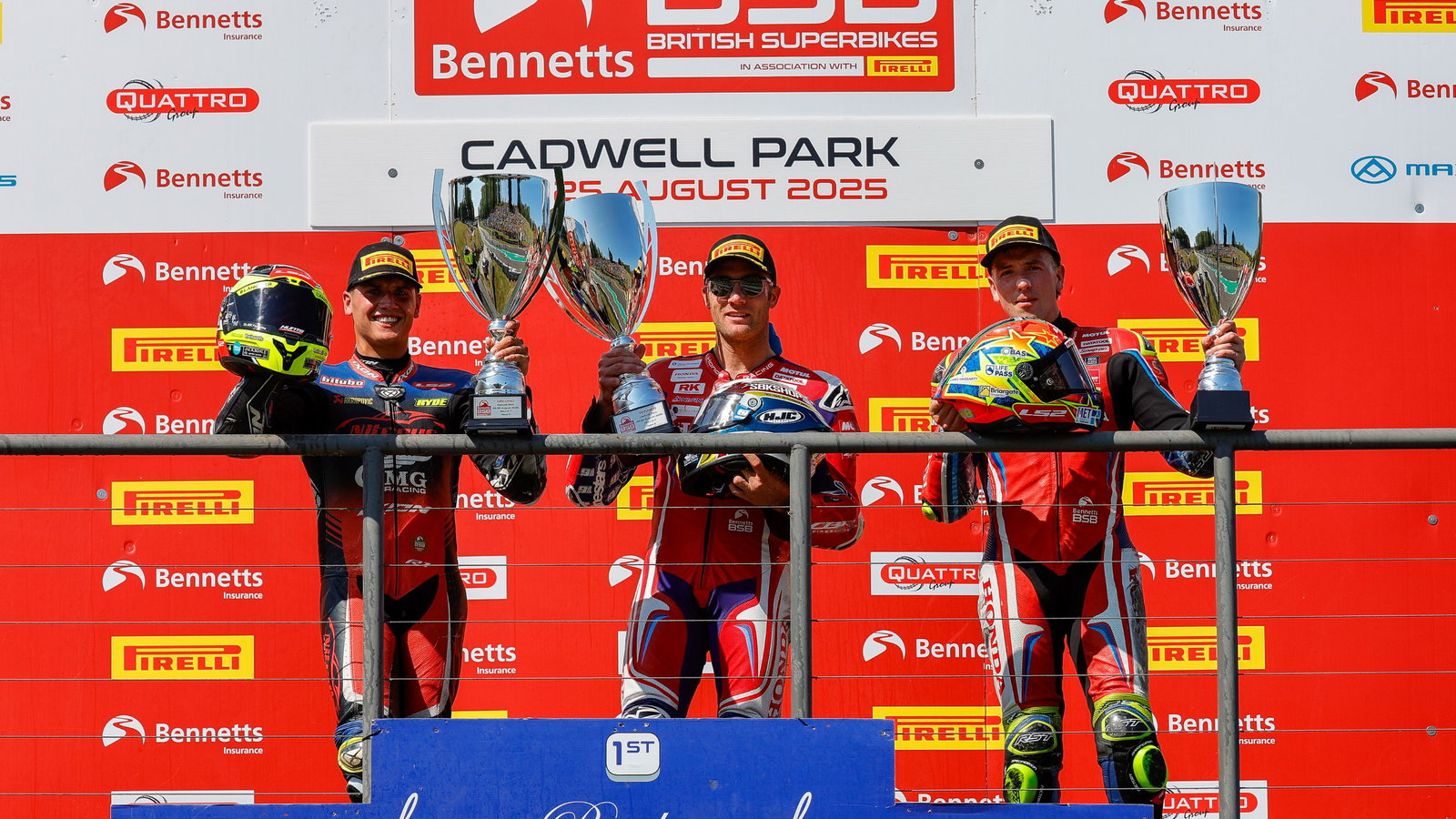 Tommy Bridewell, Kyle Ryde, Andrew Irwin, Cadwell Park, BSB. 2025, Race 2