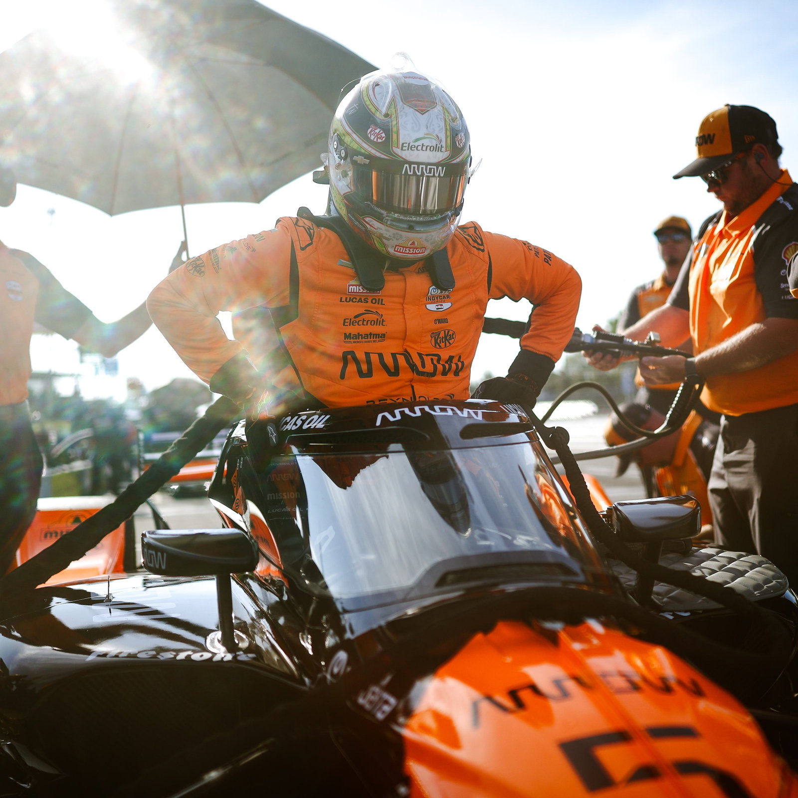 Pato O'Ward will lead the field away in Portland.