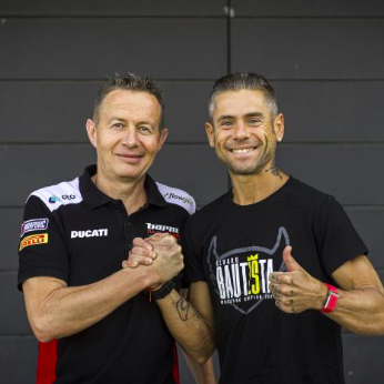 Marco Barnabo, Alvaro Bautista. Credit: Barni Racing Team.