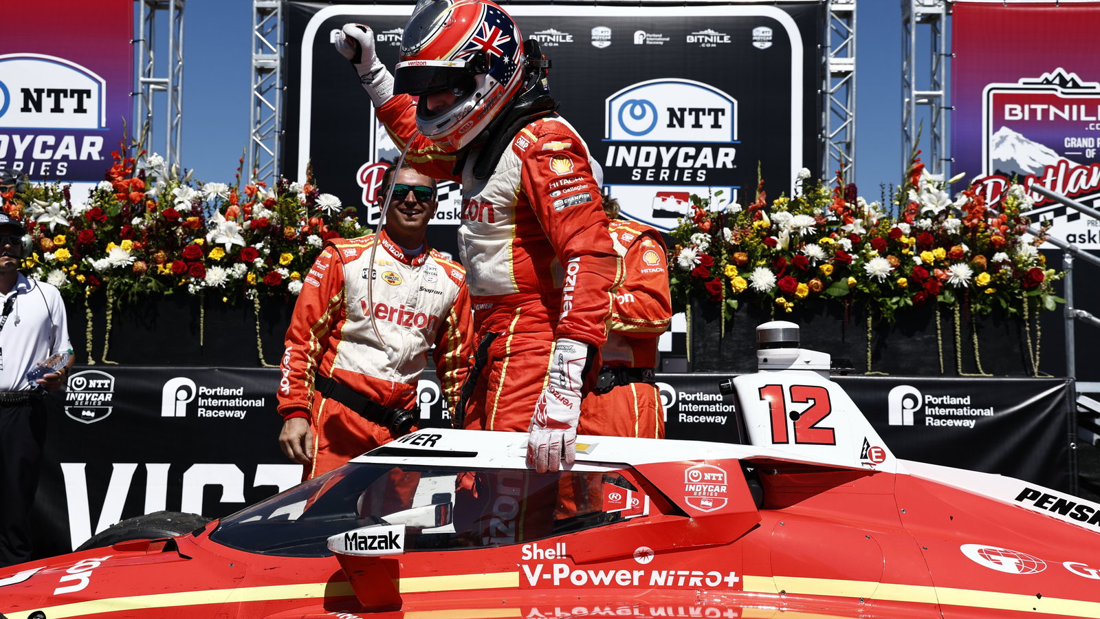 Will Power after winning the 2025 IndyCar Grand Prix of Portland race.