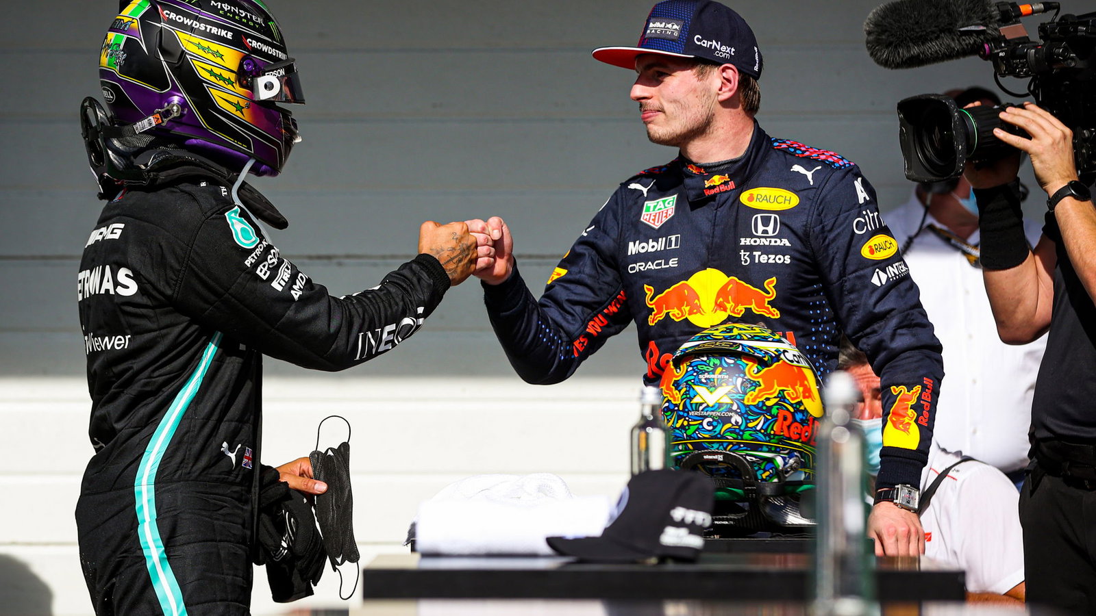 Lewis Hamilton and Max Verstappen