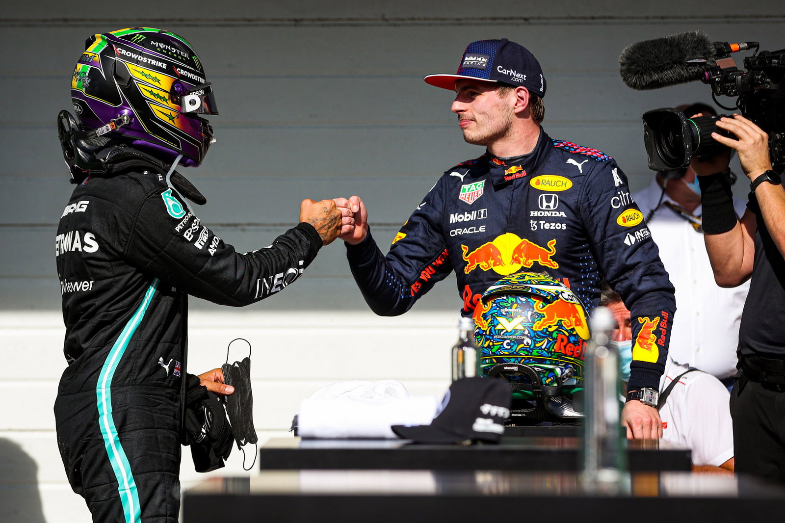 Lewis Hamilton and Max Verstappen