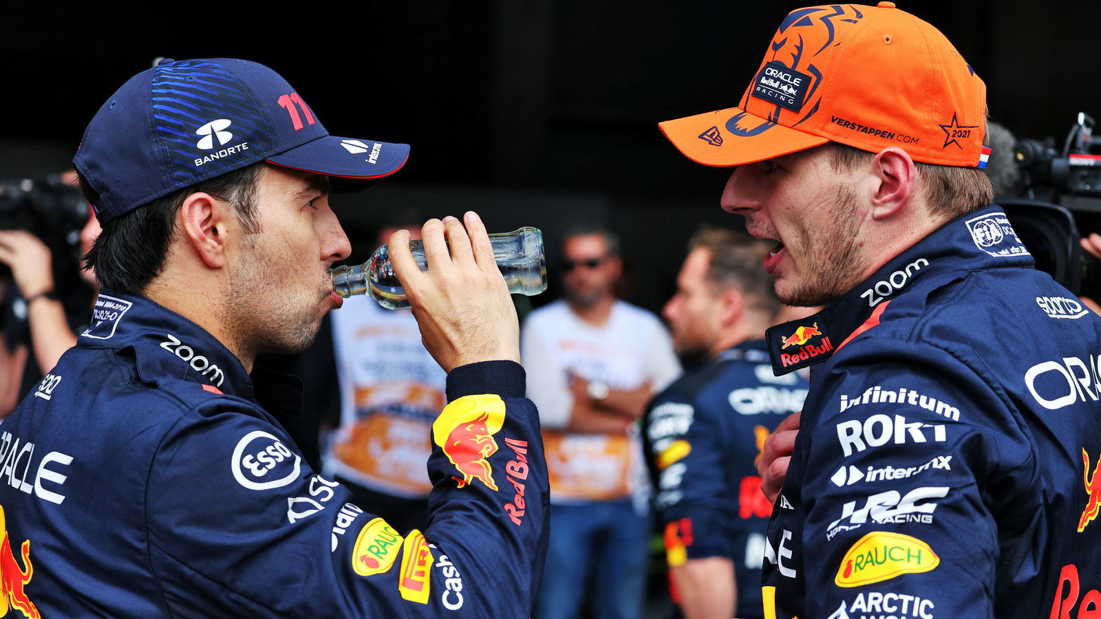 Sergio Perez and Max Verstappen