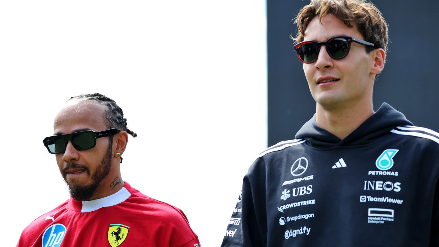 Lewis Hamilton and George Russell