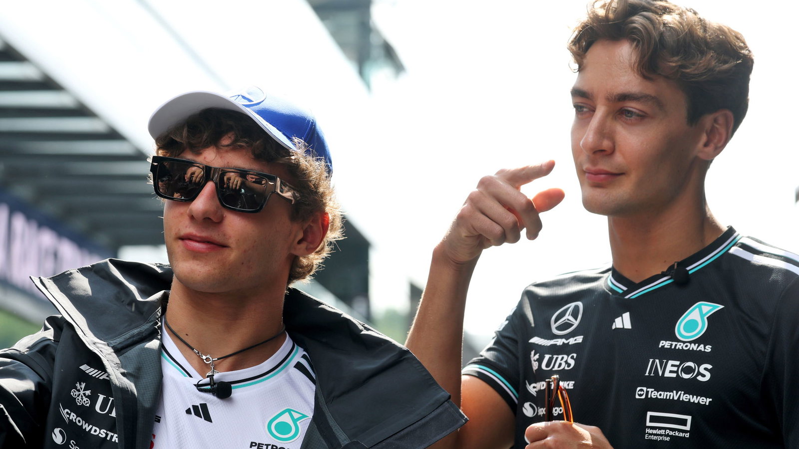 Kimi Antonelli and George Russell 