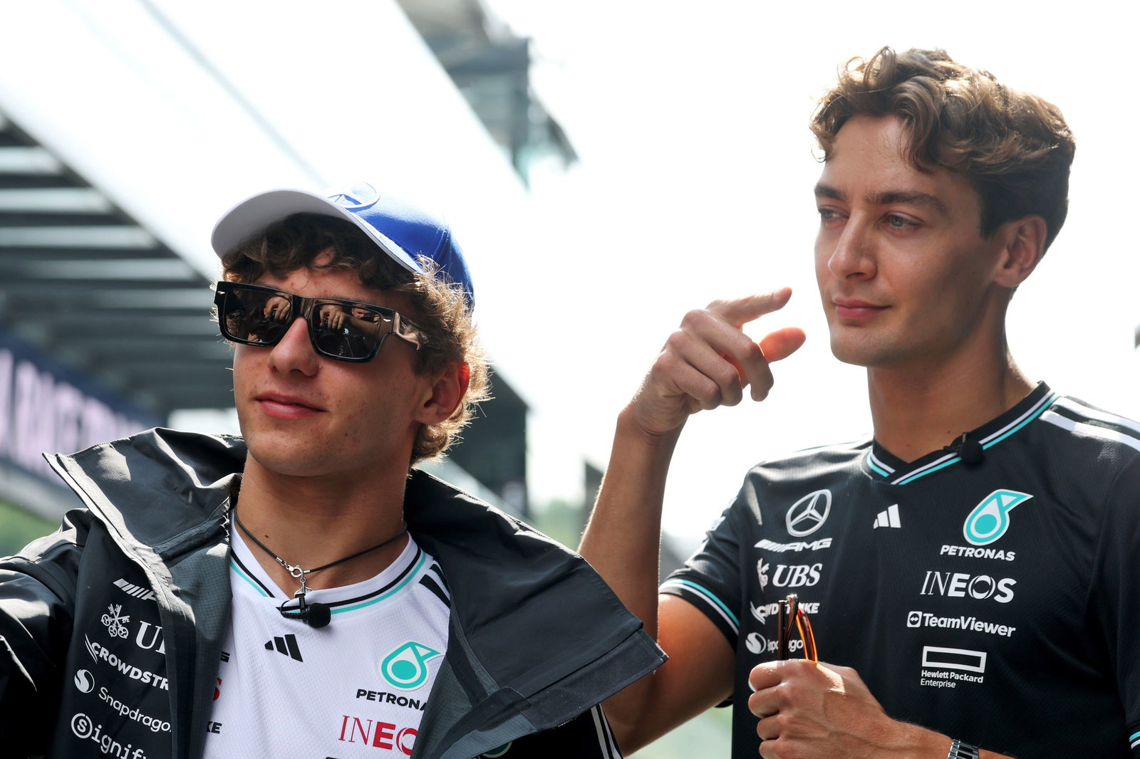 Kimi Antonelli and George Russell 