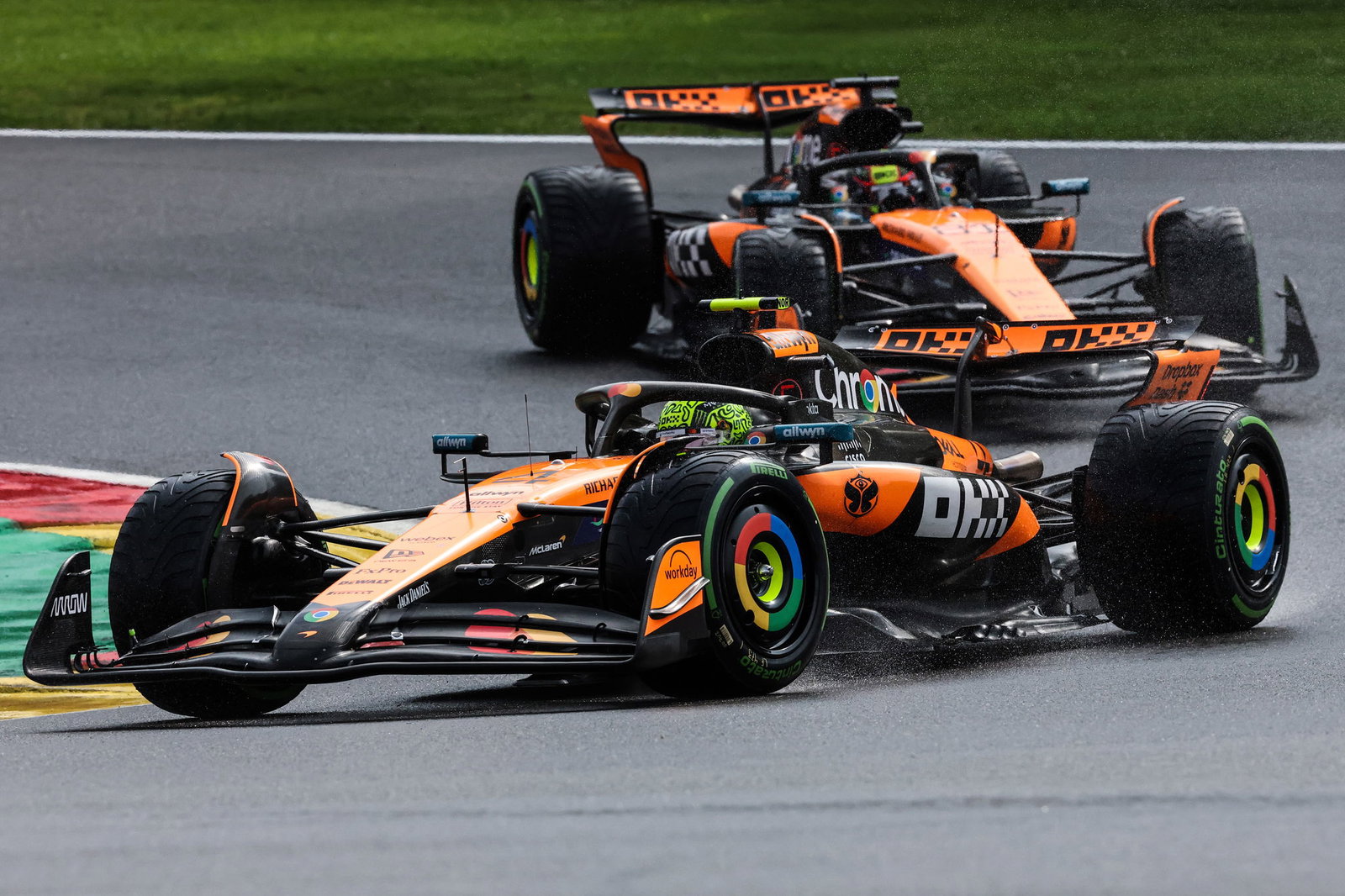 Norris and Piastri went wheel-to-wheel in Belgium