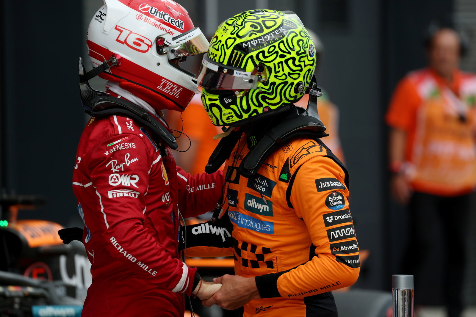 Charles Leclerc and Lando Norris