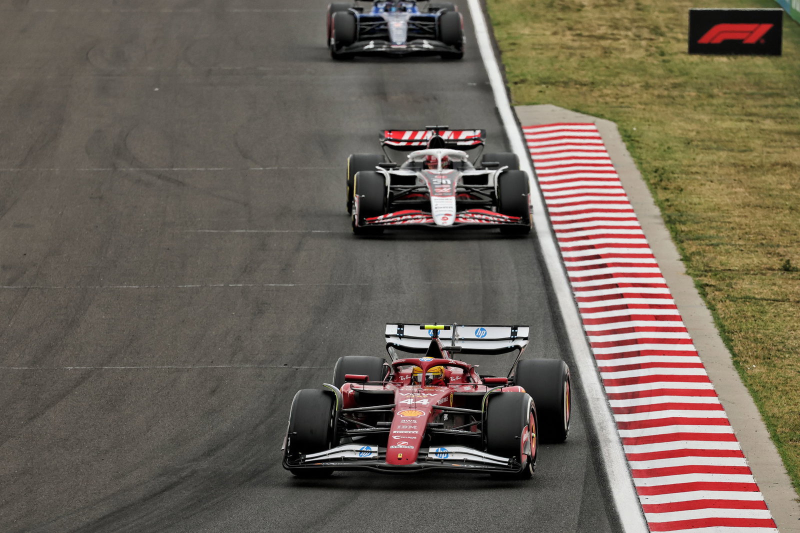 Lewis Hamilton on track at the Hungarian GP 